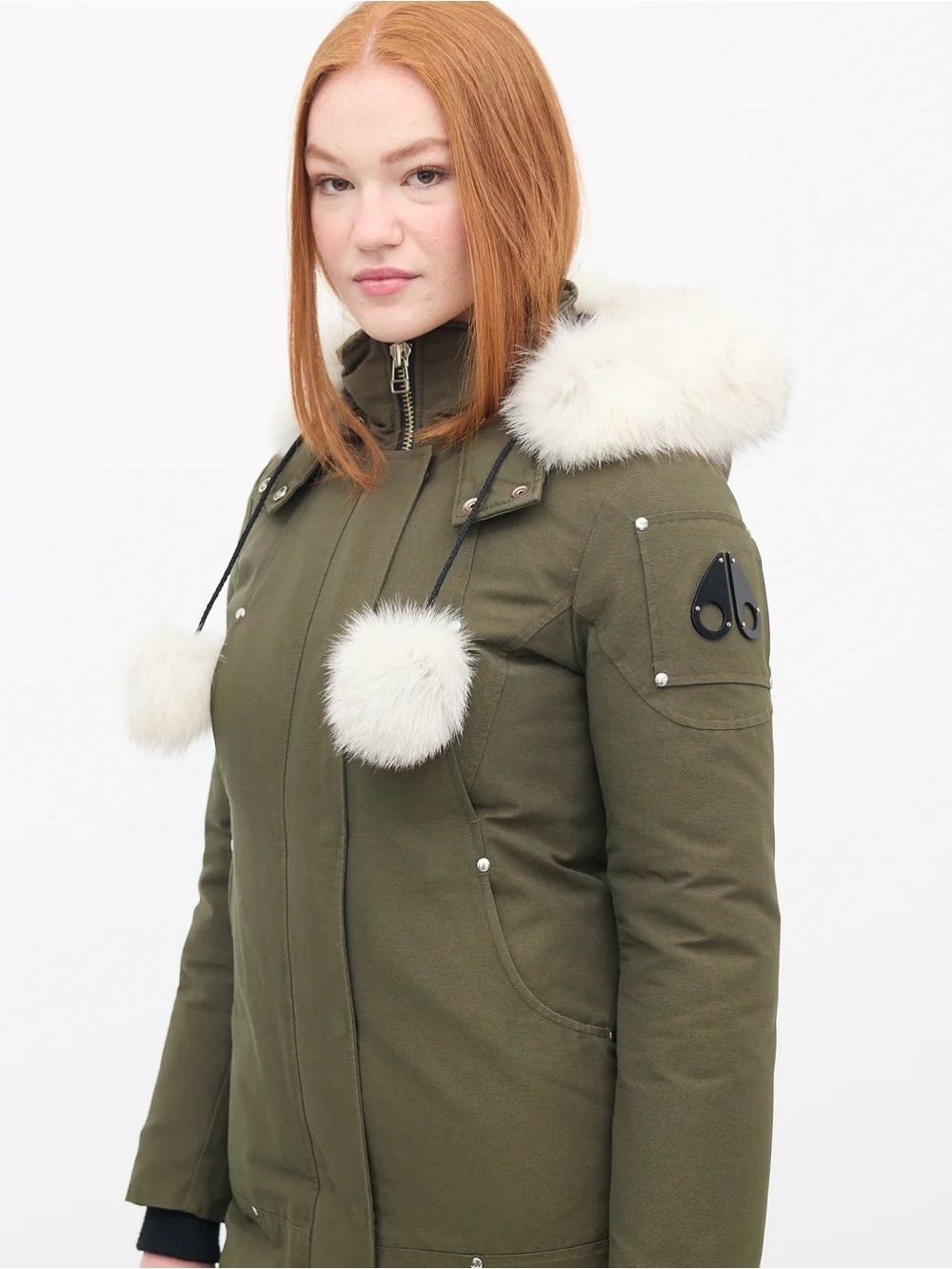 Women’s Olive Green Parka with Faux Fur Trim